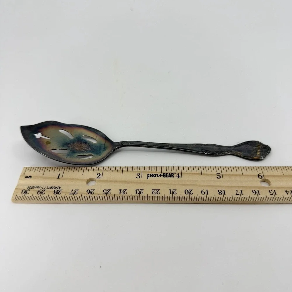 Antique Silverplate Slotted Jelly Spoon - National‎ Silverplate Norma Japan
